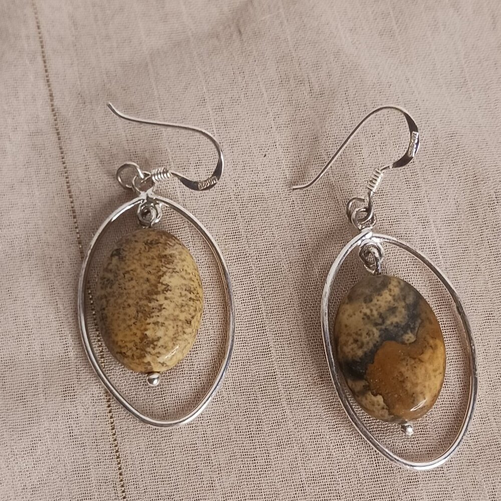 MC 925 Sterling Jasper Earrings